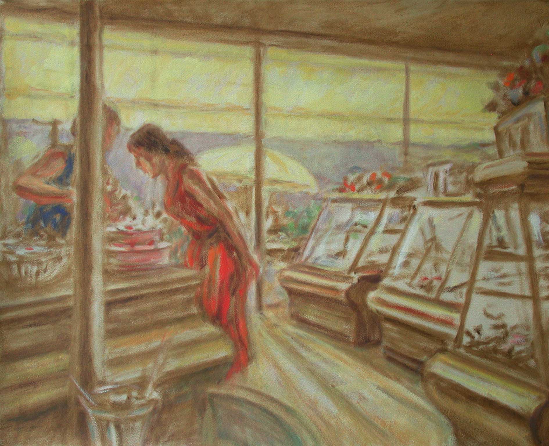 'The pastry shop, quick oil sketch 70 x 55 cm
